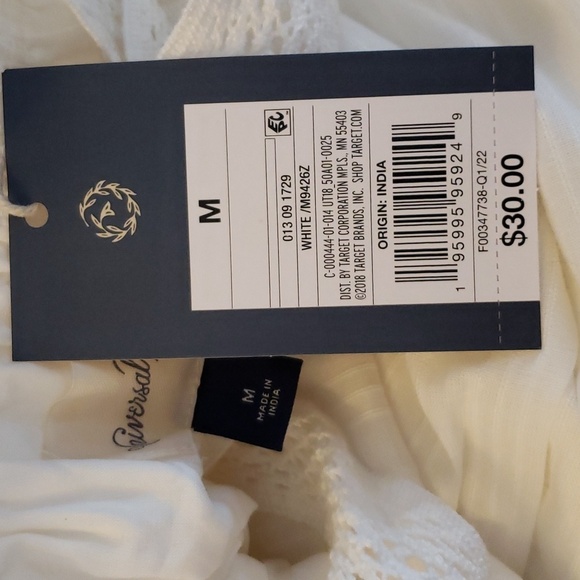 Universal Thread Crocheted Trim Tiered Skirt Midi Dress 100% White Cotton Size M - Picture 7 of 11